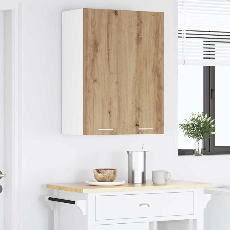 Vidaxl Hanging Cabinet With Storage Riga Artisan Oak 60 X 31 X 80 Cm, 80cm H x 60cm W x 31cm D, Artisan Oak
