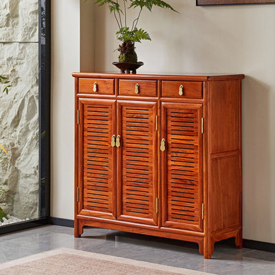 Purely solid wood furniture storage shoe cabinet