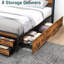 Bed Frame With 8 Storage Drawers, LED Headboard With Charging Station-235623426