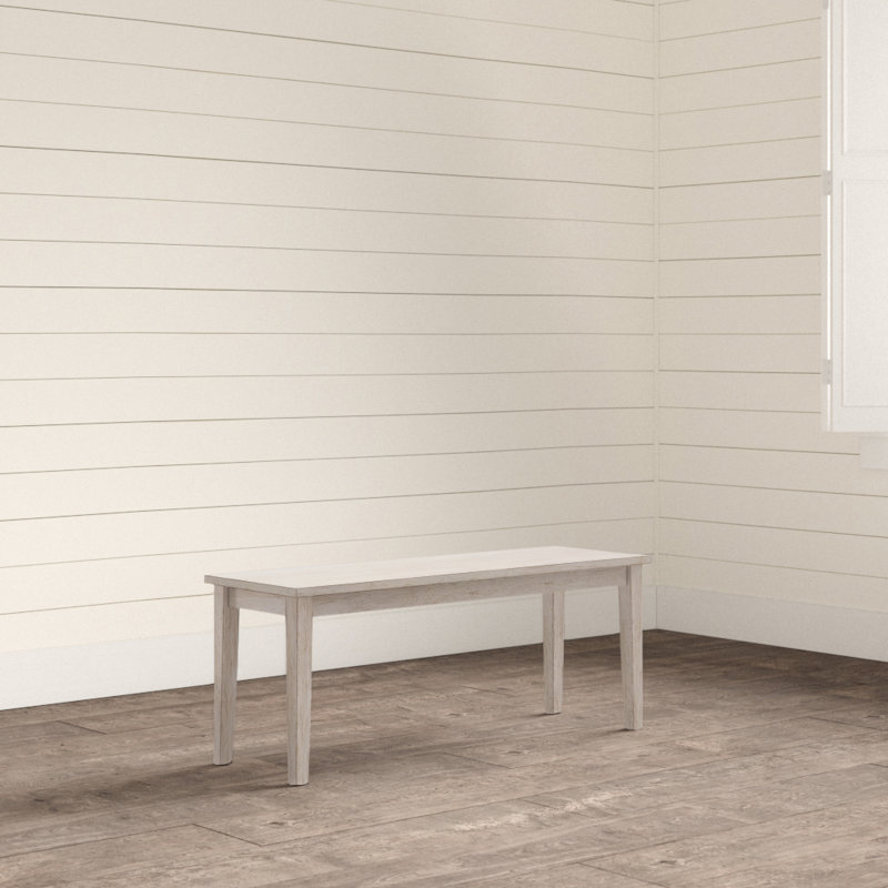 Banc de hall d'entrée rembourré Norita, Blanc antique