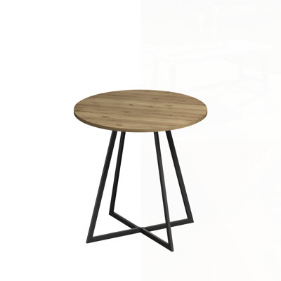 Round Dining Table For 2-4 People, Modern Small Circle Kitchen Table With Metal Black Legs, Perfect For Cozy Spaces