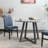 Roundhill Furniture Edo 5-Piece Dining Set, Round Trestle Table And 4 Upholstered Chairs, Gray And Blue-241755314