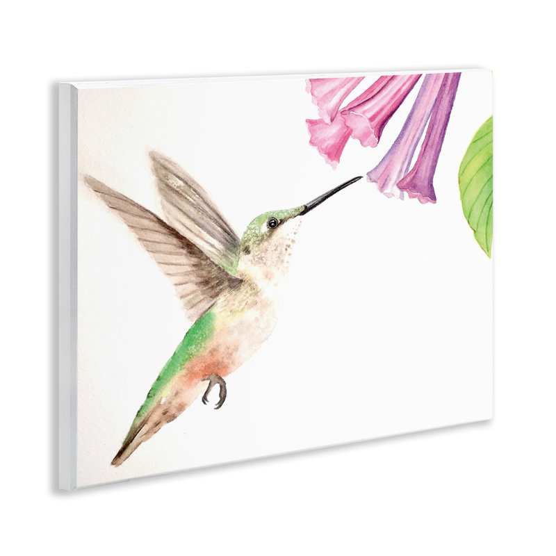 Plaque murale colibri et fleur de jacinthe, design par Stephanie Fielden