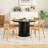 43" Round Dining Table For 4 People, Small Wood Kitchen Table With Sturdy Metal Base, Modern Round Dinner Table For Dining Room, Easy Assembly-1485356738