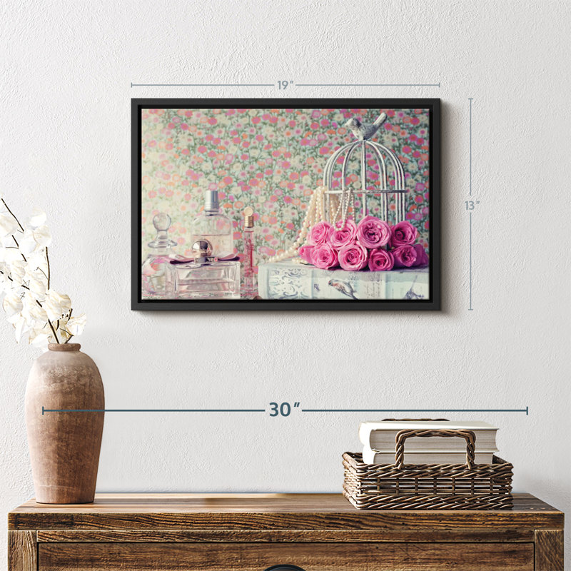 «Rose Birdcage», reproduction sur toile, H 13 po x l 19 po