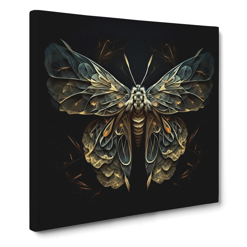 Moth Abstract Art No.1 - Wrapped Canvas, 35cm H x 35cm W x 3cm D