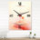 Horloge murale moderne pêche et jaune Minimalist Harmony V - Minimalisme