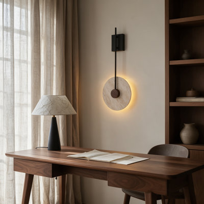 Stone and Aluminium Flush Mounted Sconce