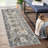 2'x6' Vintage Distressed Pattern Washable Area Rug. Non-Slip Low Pile Pearl Velvet Carpet for Living Room. Coffee Brown-782674140-782674138