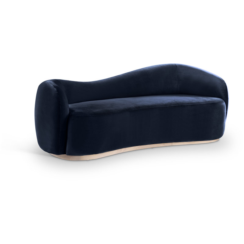 Canapé en velours 92,5 po Aldana, Velours marine
