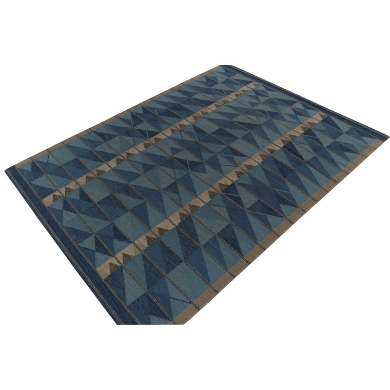 Scandinavian Wool Geometric Area Rug, Rectangle 5' x 8'