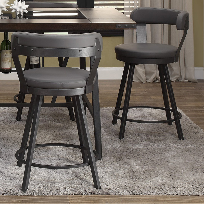 Tabouret de comptoir 25,5 po, gris