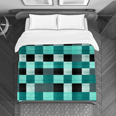 Housse de couette à carreaux