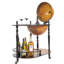 Chariot à boissons Globe 420mm - rouge avec rangement pour bouteilles de vin