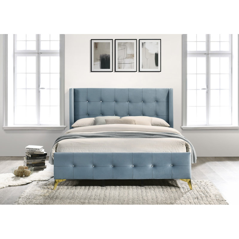 Paderborn Upholstered Bed, Super King (6'), Light Blue