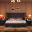 Ensemble de chambre 3 pièces, lit en velours côtelé avec éclairage DEL intégré + 2 tables de chevet avec éclairage DEL et borne de recharge-1749122997-1808349035