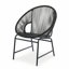 Chaises de salle à manger de style moderne noir, en osier et en fer, idéales pour les espaces contemporains