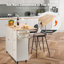 Îlot de cuisine avec plateau en bois massif, chariots mobiles d'une largeur de 45,3 po avec armoire de rangement, table de cuisine roulante avec porte-épices, porte-serviettes, abattant et tiroir, îlots sur roulettes portables, blanc-201101399
