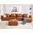 6-Piece 152.76” Leather Upholstered Sectional Sofa-1241260198