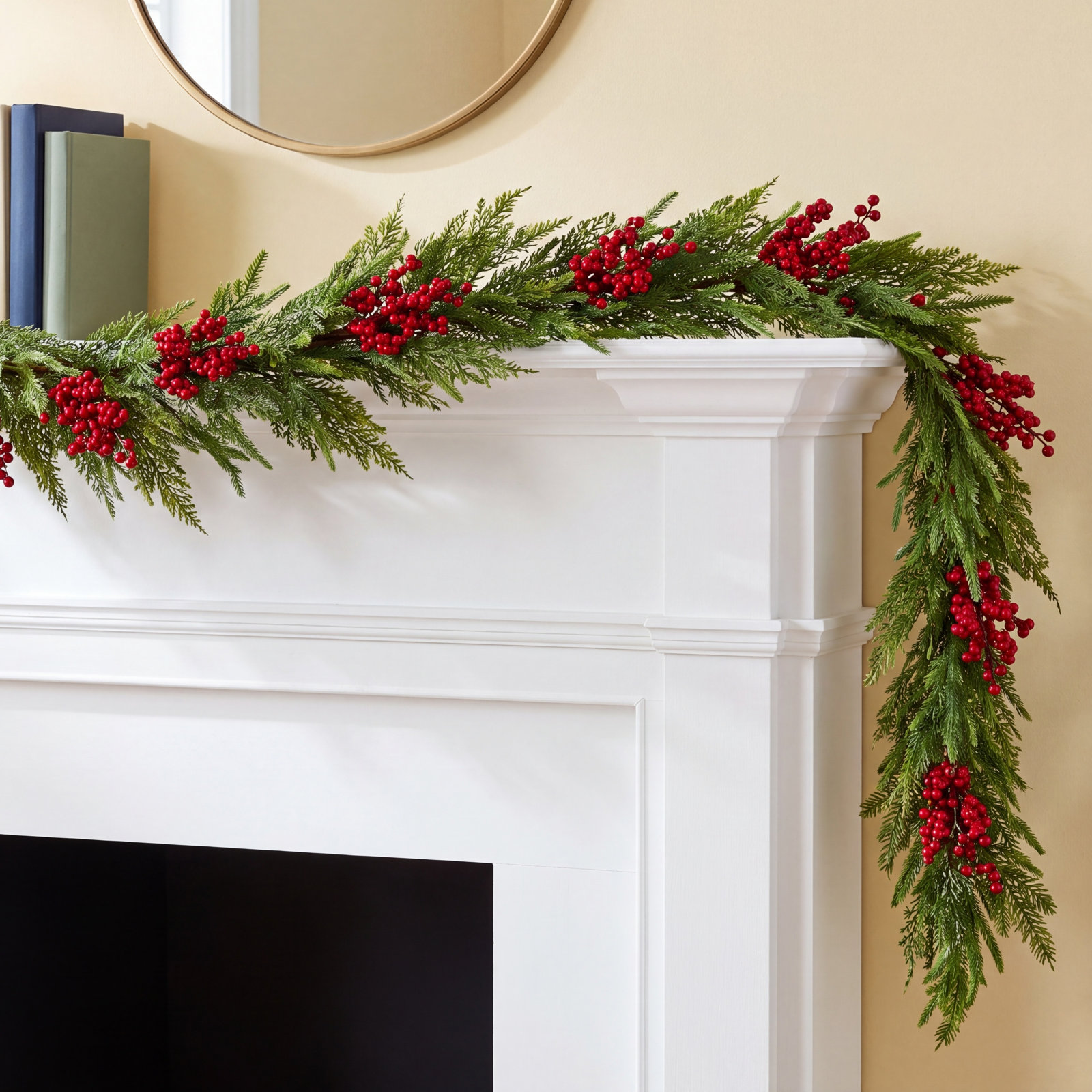 60" Natural Touch With Berry Garland