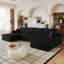 Canapé d'angle Cloud 135 avec pouf, canapé moderne et minimaliste en forme de U-439228852-439228850-439228849