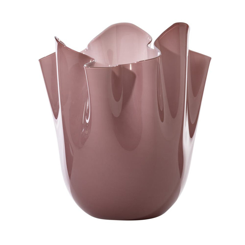 Venini Fazzoletto Vase, 12.2" H x 9.06" W x 9.06" D, Gray