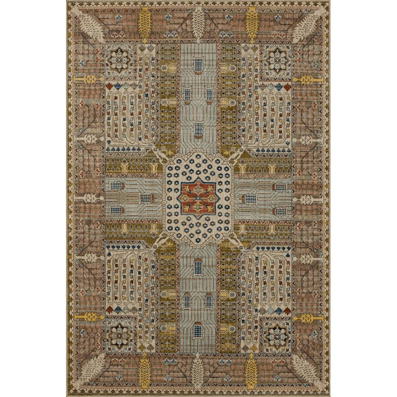 Tapis décoratif lavable à la machine beige, Rectangle 2 pi 6 po x 4 pi 11 po