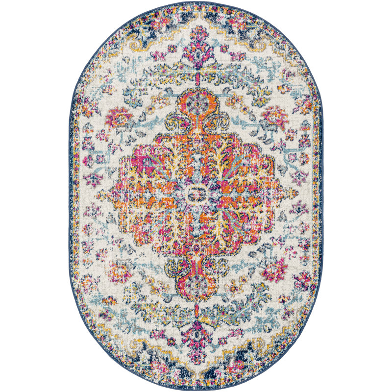 Wynings Oriental Area Rug, Oval 95 x 150 cm