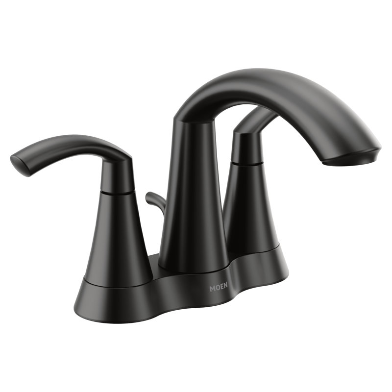 Glyde Standard Centerset Bathroom Faucet, Matte Black