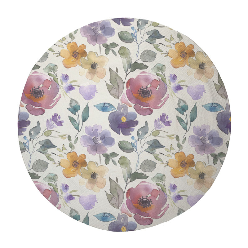 Tapis tressé Blossom Burst, Rond 5 pi
