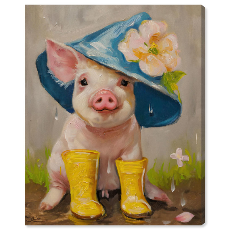 «Tiny Trotter», art animalier mignon par , Toile tendue, H 20 po x l 16 po