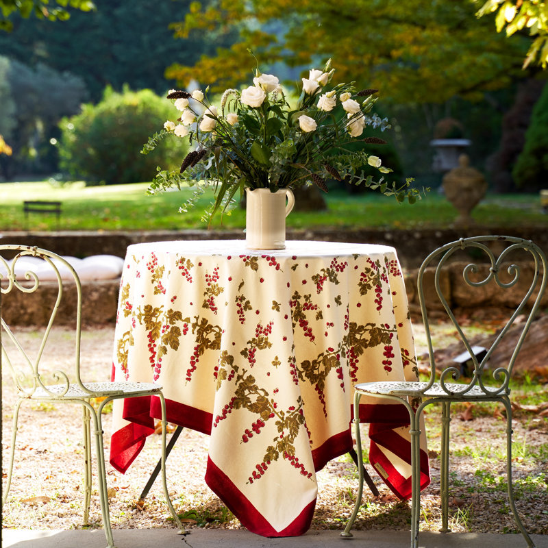 Gooseberry Handmade Floral Tablecloth, 70" Round