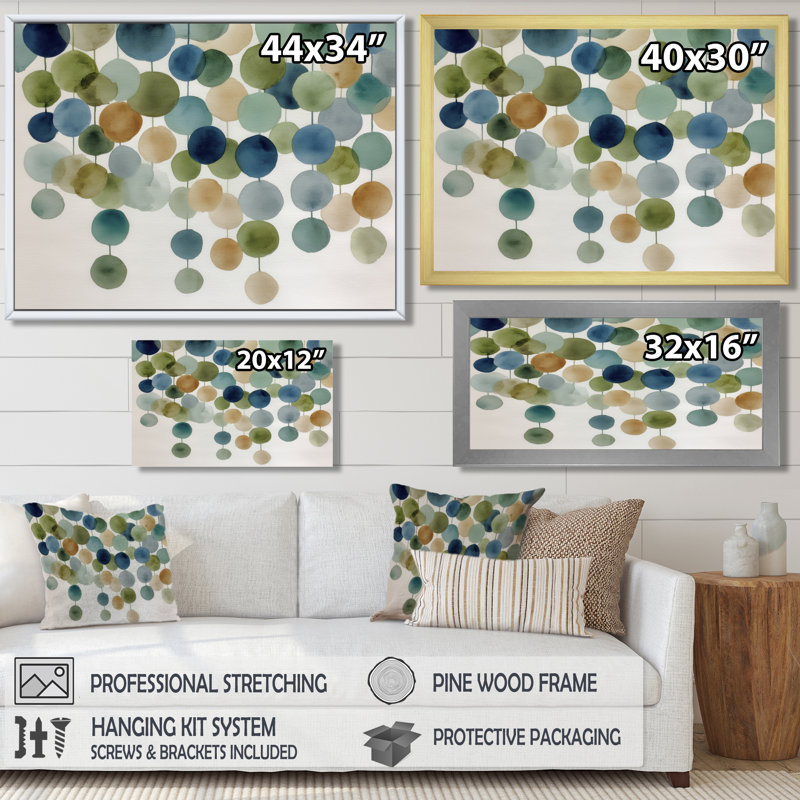«Watercolor Minimalist Meditation Stone Collage - Abstract Shapes Wall Art, Blue Modern, reproduction sur toile, Brun