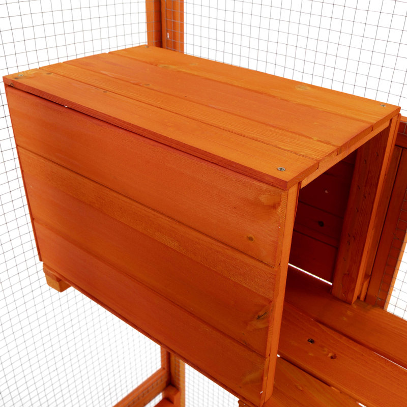 5 perchoirs, 2 condos pour chat en orange dynamique - Porte verrouillable pour garder les animaux de compagnie actifs grand abri énergique