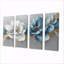 «Blue Velvet Blue Tulips River II - Tulips Wall Decor - Traditional Wall Art», 4 pièces-1915732798