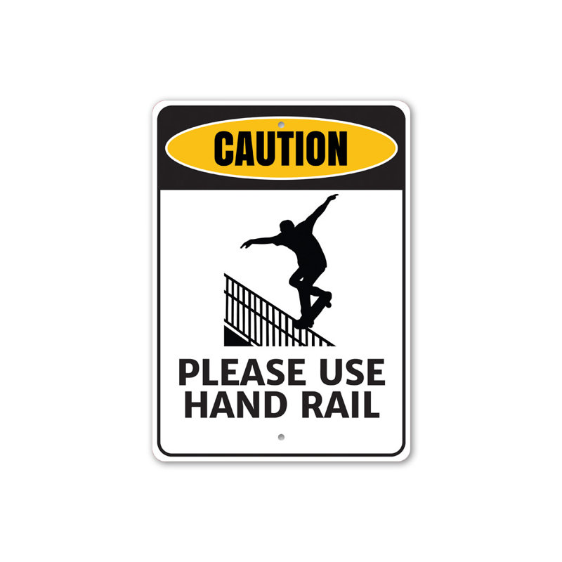 Panneau en aluminium Skateboarding Attention, H 18 po x l 12 po x P 0,06 po