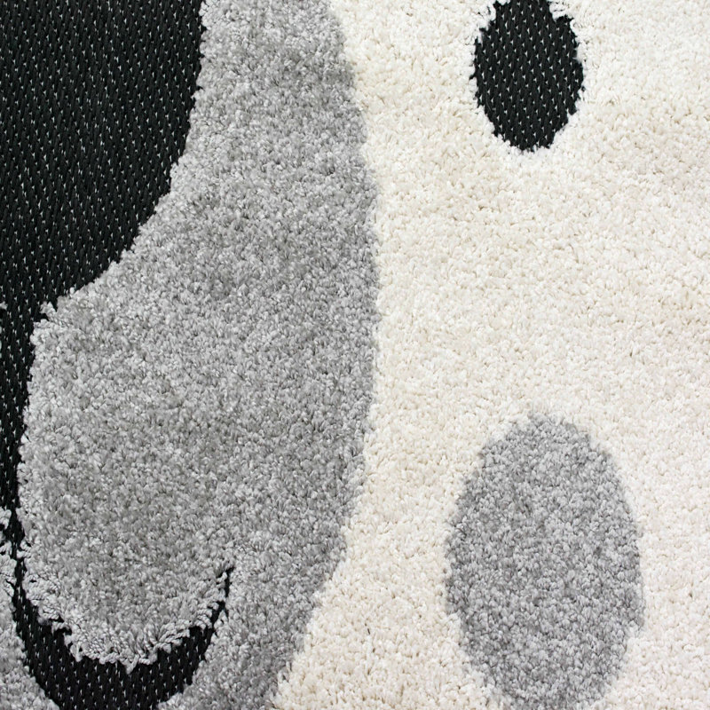 Teppich Courtdale in Grau/Schwarz/Weiß, Round 200cm