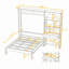 Grand lit plateforme escamotable avec armoires latérales, tablettes de rangement et tiroirs-296640387