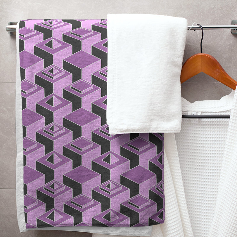 Jordao Bath Towel, Violet/Black