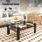 Rectangle Coffee Table, Tempered Glass Tabletop With MDF Layer-564927717