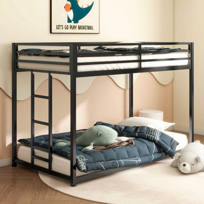 Lit superposé en métal robuste pour enfants et adultes Adam, profil bas et facile à monter avec échelle stable
