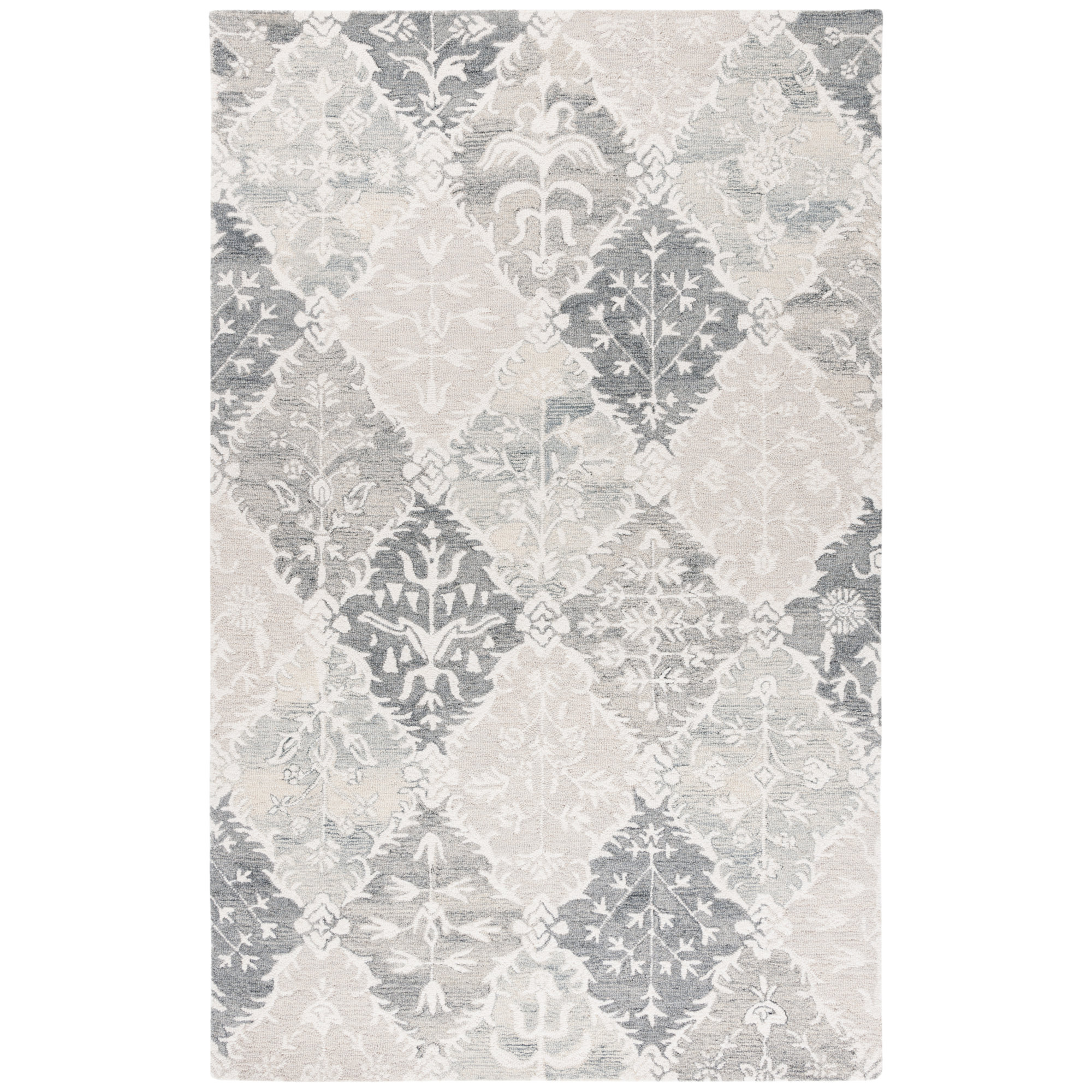 Garvin Hand Tufted Wool Pile Floral Rug, Rectangle 8' x 10'