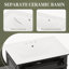 Meuble-lavabo autoportant de 24 po avec comptoir d'évier, armoire en bois massif et panneau de fibres à densité moyenne avec 1 tiroir rabattable et 2 tiroirs, tablette réglable, noir-738906869