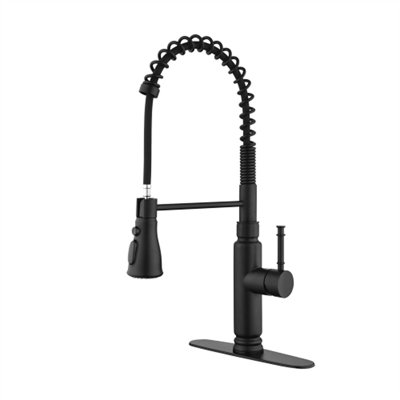 Robinet de cuisine rétractable à poignée simple avec accessoires