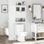 Armoire de salle de bain au-dessus de la toilette avec portes en verre et tablettes réglables