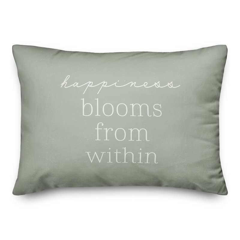 Coussin intérieur / extérieur Happiness From Sage, H 14 po x l 20 po, Rectangle