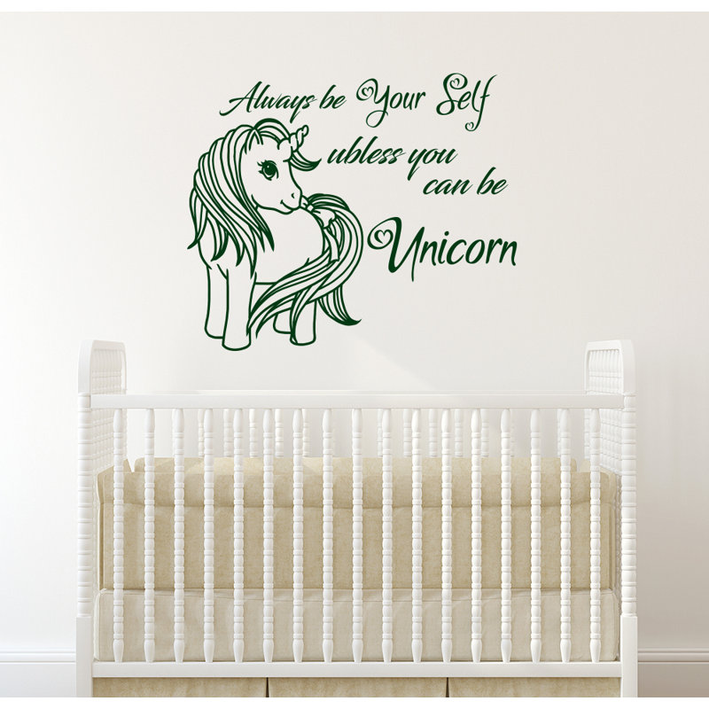 Décalcomanie murale chambre de bébé licorne, Vert