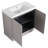 36" Bathroom Vanity In Khaki Color. Resin Sink & 2 Soft-Close Cabinet Doors. Modern Style, Spacious Storage. Basin, Hinges, Elegant Metal Handles. Plywood. Assembly Required Freestanding With White-1068308013