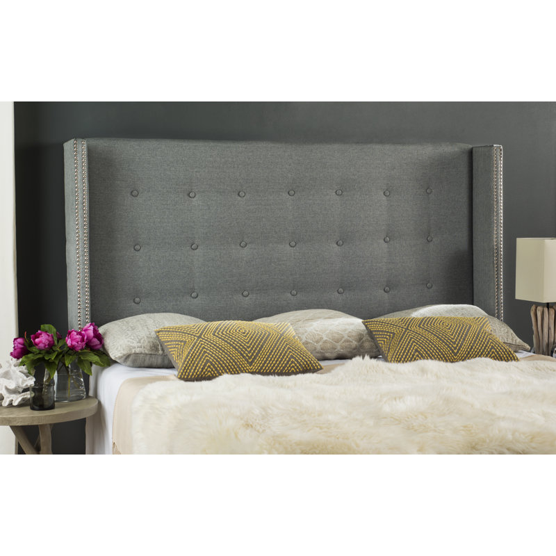 Burch Upholstered Headboard, Queen, Linen Gray
