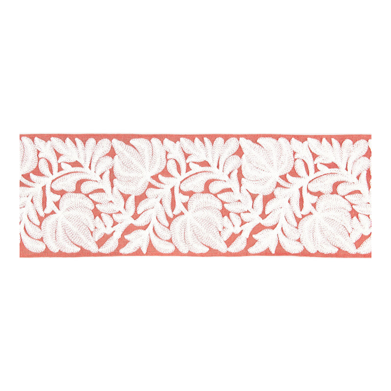 Botanica Coventry Embroidered Tape Fabric, Coral